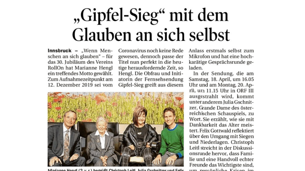 "Gipfel-Sieg" mit dem Glauben an sich selbst