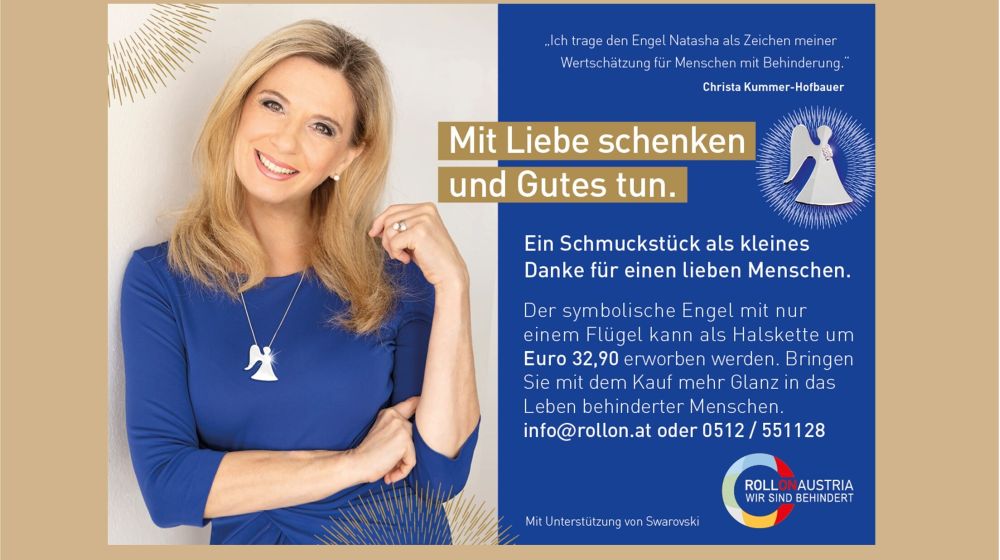 ORF Wetterlady Christa Kummer unterstützt die Weihnachtsaktion 2022 von RollOn Austria