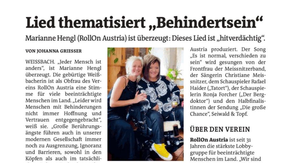 Lied thematisiert "Behindertsein"