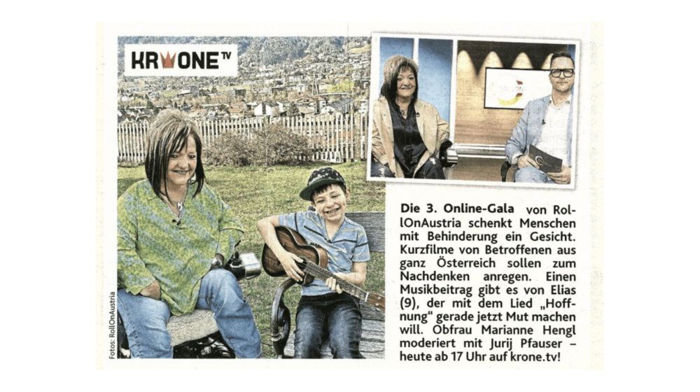 Die 3. Online-Gala von RollOn Austria schenkt Menschen mit Behinderung ein Gesicht