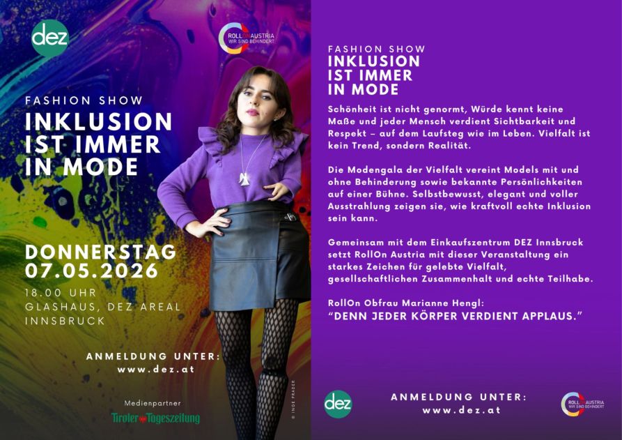 Poster Fashion Show: Inklusion ist immer in Mode