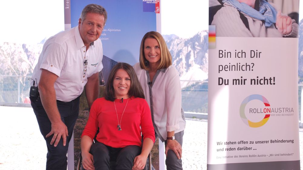 Barbara Stöckl trifft Norbert Rier & Claudia Schuler beim 18. „Gipfel-Sieg“ von RollOn Austria am Kronplatz in Bruneck, Südtirol